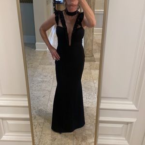 NWT SYMPHONY BLACK MERMAID FORMAL LONG DRESS SZ MED $65